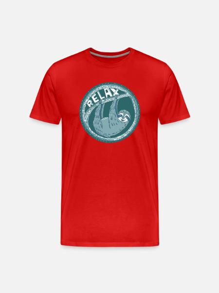RELAX - Bleu Sloth - T-shirt bio Premium Homme - rouge