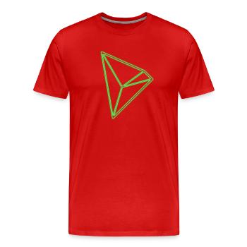 Tron TRX Tronix Coin Kryptowährung Blockchhain - Männer Premium Bio T-Shirt - Rot - Vorne - Damien (186cm)