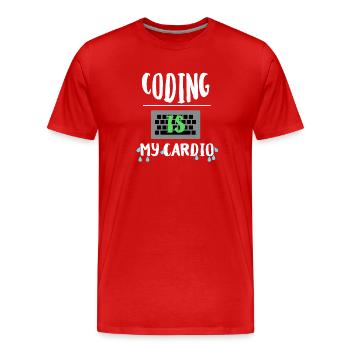 Programmierer Shirt für Informatiker Geschenk - Männer Premium Bio T-Shirt - Rot - Vorne - Damien (186cm)
