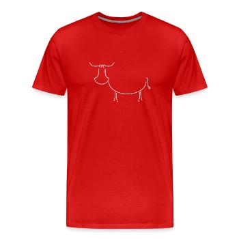 vache - T-shirt bio Premium Homme - rouge - Devant - Damien (186cm)
