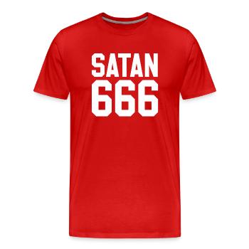Team Satan - Männer Premium Bio T-Shirt - Rot - Vorne - Damien (186cm)