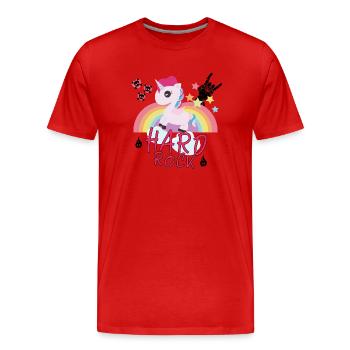Hard Rock Unicorn Rainbow Festival Gift - Men's Premium Organic T-Shirt - red - Front - Damien (186cm)