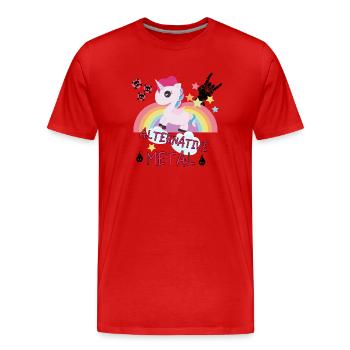cadeau jupe métal alternatif arc Unicorn - T-shirt bio Premium Homme - rouge - Devant - Damien (186cm)