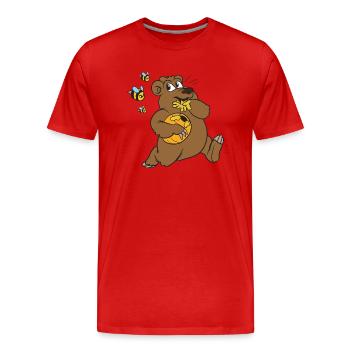 abeilles ours de miel abeilles ours brun - T-shirt bio Premium Homme - rouge - Devant - Damien (186cm)