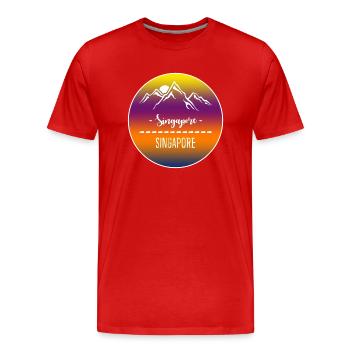 Singapour - T-shirt bio Premium Homme - rouge - Devant - Damien (186cm)