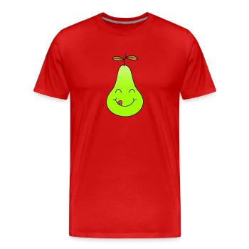 poire - T-shirt bio Premium Homme - rouge - Devant - Damien (186cm)