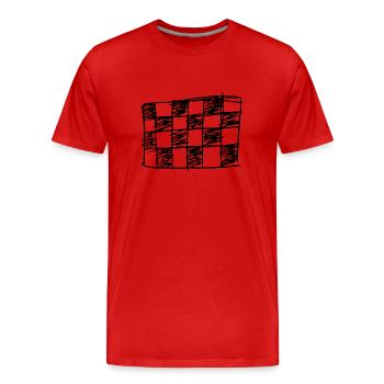 Schachbrett gezeichnet - Männer Premium Bio T-Shirt - Rot - Vorne - Damien (186cm)