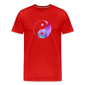 Yin Yang - Männer Premium Bio T-Shirt - Rot - Vorne - Damien (186cm)