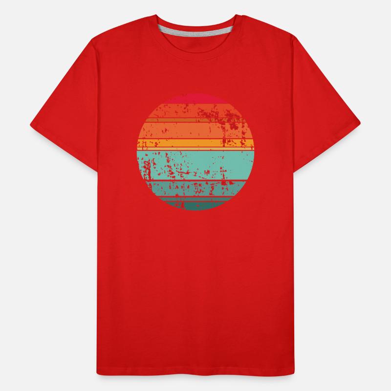 Retro Sunset Background Circle Men's Premium Organic T-Shirt
