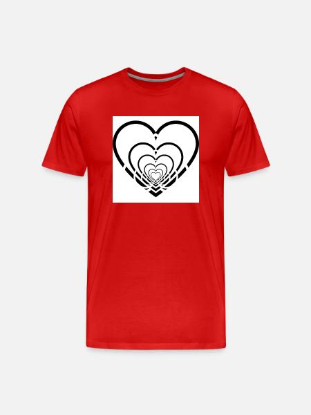Coeur Entremêlés Blanc - T-shirt bio Premium Homme - rouge