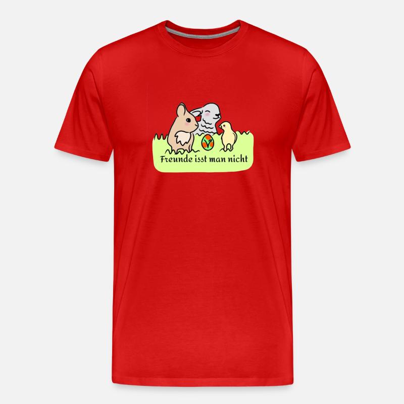 Happy Veggie Easter - Männer Premium Bio T-Shirt - Rot