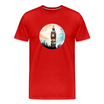 Big Ben Londres Angleterre - T-shirt bio Premium Homme - rouge - Devant - Damien (186cm)