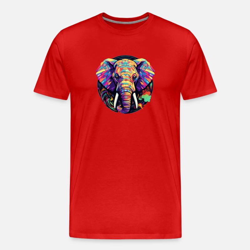 wunderschöner bunter Elefant - Männer Premium Bio T-Shirt - Rot
