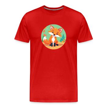 Fuchs im Herbstwald - Männer Premium Bio T-Shirt - Rot - Vorne - Damien (186cm)