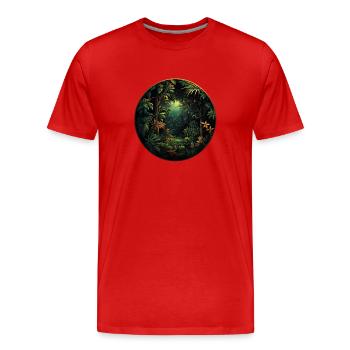 Wunderschöner Dschungel - Männer Premium Bio T-Shirt - Rot - Vorne - Damien (186cm)