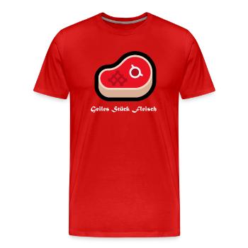 geiles Stück fleisch - Männer Premium Bio T-Shirt - Rot - Vorne - Damien (186cm)