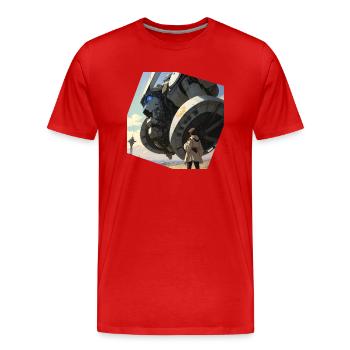 Manga Riesiger Roboter - Männer Premium Bio T-Shirt - Rot - Vorne - Damien (186cm)