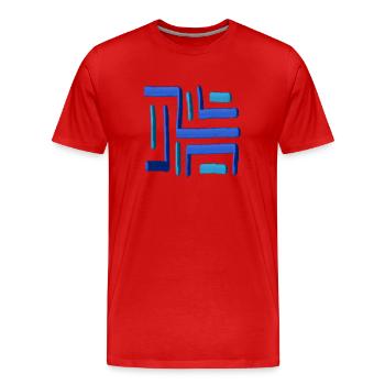 Labyrinth Malerei Blau - Männer Premium Bio T-Shirt - Rot - Vorne - Damien (186cm)