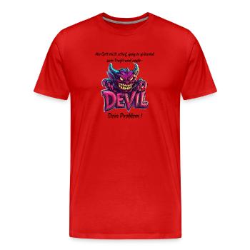 Teuflisch Rebellisch - Männer Premium Bio T-Shirt - Rot - Vorne - Damien (186cm)