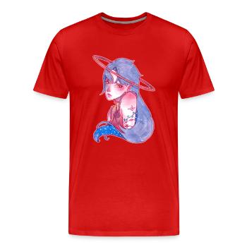 Cinq cents années-lumière - T-shirt bio Premium Homme - rouge - Devant - Damien (186cm)