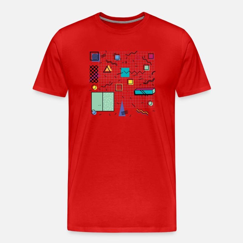 Eldram's Eighties Abstract 01 - Männer Premium Bio T-Shirt - Rot
