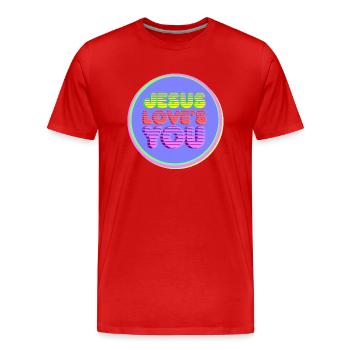 Jesus loves you - T-shirt bio Premium Homme - rouge - Devant - Damien (186cm)