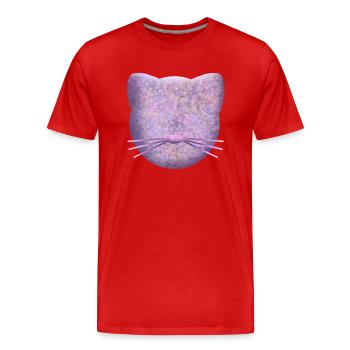 Lila Katzenlogo - Männer Premium Bio T-Shirt - Rot - Vorne - Damien (186cm)