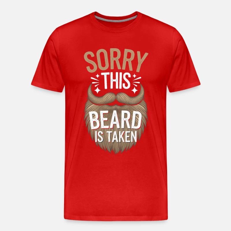 Bart Schnurrbart Bärtige Männer - Männer Premium Bio T-Shirt - Rot
