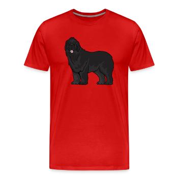 chien de Terre-Neuve - T-shirt bio Premium Homme - rouge - Devant - Damien (186cm)