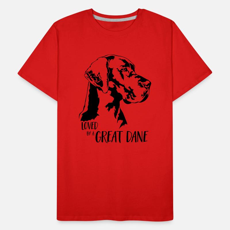Loved by a Great Dane Hundespruch Hunde Wilsigns Männer Premium Bio T-Shirt