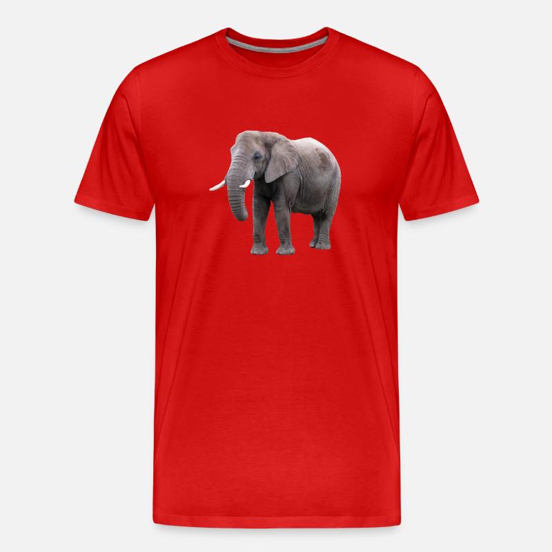 Elefant - Männer Premium Bio T-Shirt - Rot