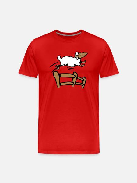 SHEEP Jumping Fence - Men's Premium Organic T-Shirt - red