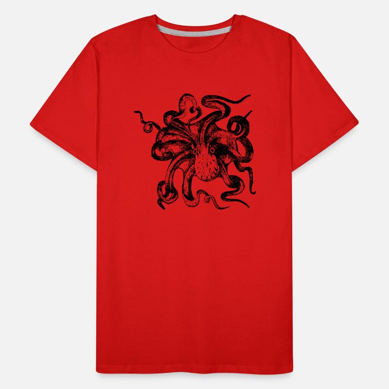 squid giant octopus octopus octopus squid sepia fish Men's Premium Organic T-Shirt