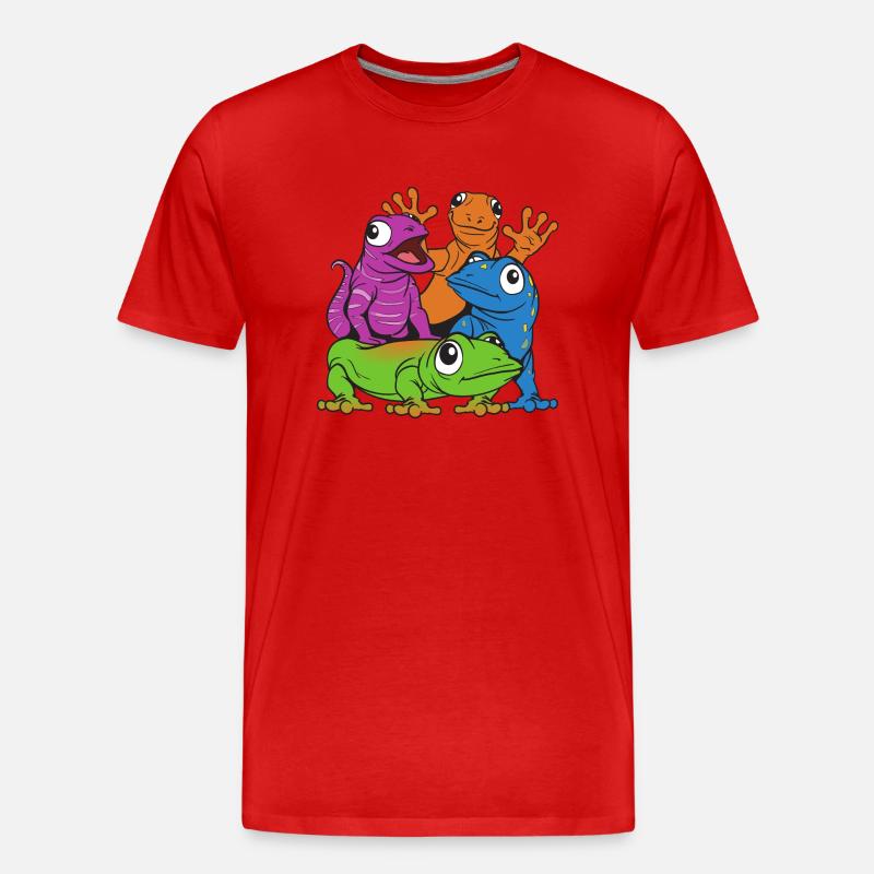 Eidechsen - Männer Premium Bio T-Shirt - Rot