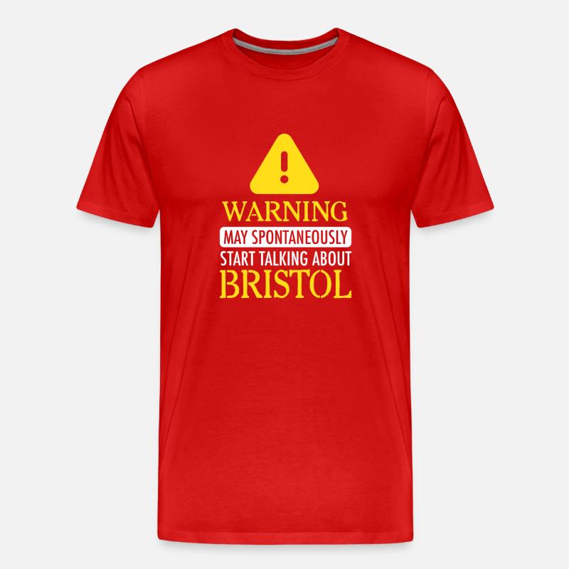 WARNING !: may start talking about Bristol - Men's Premium Organic T-Shirt - red