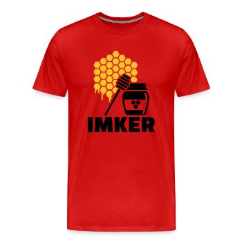 Imker - Männer Premium Bio T-Shirt - Rot - Vorne - Damien (186cm)