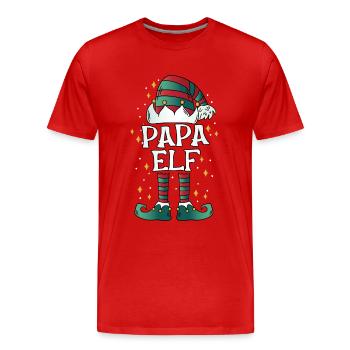 Papa Elf - Men's Premium Organic T-Shirt - red - Front - Damien (186cm)