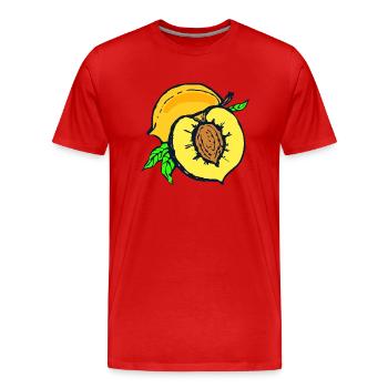 abricots veggie Veggie abricot fruits8 - T-shirt bio Premium Homme - rouge - Devant - Damien (186cm)