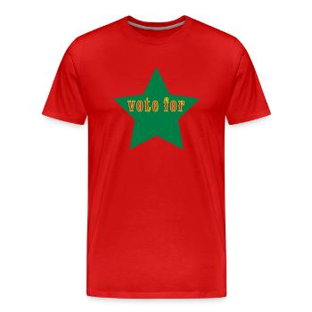 vote_for_ - Männer Premium Bio T-Shirt - Rot - Vorne - Damien (186cm)