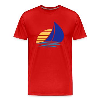 soleil voile logo conception bateau à voile bateau - T-shirt bio Premium Homme - rouge - Devant - Damien (186cm)