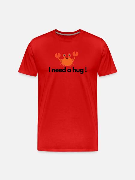 I beed a hug - Männer Premium Bio T-Shirt - Rot
