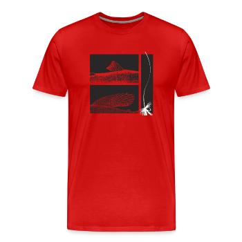 Modell 44 - Äsche und Forelle - Männer Premium Bio T-Shirt - Rot - Vorne - Damien (186cm)