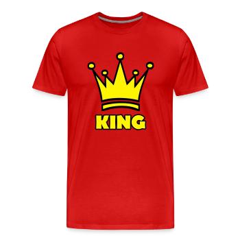 king - T-shirt bio Premium Homme - rouge - Devant - Damien (186cm)