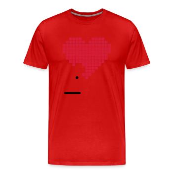 Pixel coeur Heart Love jeu Jeu Pixelart - T-shirt bio Premium Homme - rouge - Devant - Damien (186cm)