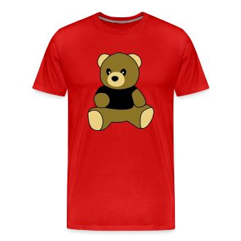 sitting teddy - T-shirt bio Premium Homme - rouge - Devant - Damien (186cm)