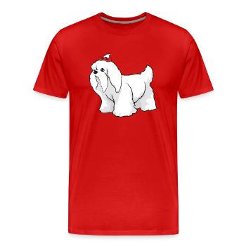 chien maltais - T-shirt bio Premium Homme - rouge - Devant - Damien (186cm)