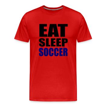 Soccer Mangez sommeil soccer football - T-shirt bio Premium Homme - rouge - Devant - Damien (186cm)