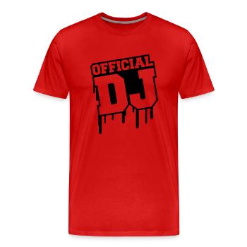 official_dj_c1 - T-shirt bio Premium Homme - rouge - Devant - Damien (186cm)