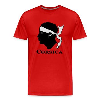 corsica Korsika - Männer Premium Bio T-Shirt - Rot - Vorne - Damien (186cm)