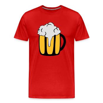 Bierglas - Männer Premium Bio T-Shirt - Rot - Vorne - Damien (186cm)